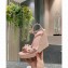 Valentino Heel 12cm Platform 2.5cm Ankle Strap Wedge Sandals Nude Pink with Stud Details 2020