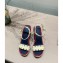 Valentino Heel 12cm Platform 2.5cm Ankle Strap Wedge Sandals Red/Blue/White with Stud Details 2020