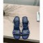 Valentino Heel 12cm Platform 2.5cm Ankle Strap Wedge Sandals Blue with Stud Details 2020