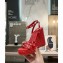 Valentino Heel 12cm Platform 2.5cm Rockstud Calfskin Ankle Strap Wedge Sandals Red 2020