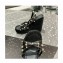 Valentino Heel 12cm Platform 2.5cm Rockstud Calfskin Ankle Strap Wedge Sandals Black 2020