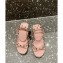 Valentino Heel 12cm Platform 2.5cm Rockstud Calfskin Ankle Strap Wedge Sandals Nude Pink 2020