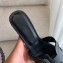Hermes Heel 5cm Oasis Slipper Sandals Black/Stitching 2020