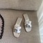 Hermes Oran Flat Slipper Sandals White/Silver 2020