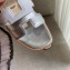 Hermes Oran Flat Slipper Sandals White/Silver 2020