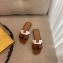 Hermes Oran Flat Slipper Sandals White/Brown 2020