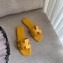 Hermes Oran Flat Slipper Sandals Yellow/Stitching 2020