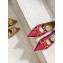 Gucci Chain Leather Ballet Flats with Horsebit 621161 Fuchsia