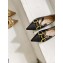 Gucci Chain Leather Ballet Flats with Horsebit 621161 Black