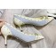 Gucci Heel 6.5cm Studded GG Canvas/Leather Pumps White with Horsebit