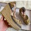 Gucci GG Matelassé Canvas Platform Espadrilles Sandals Beige/Black 2020