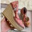 Gucci GG Matelassé Canvas Platform Espadrilles Sandals Pink 2020