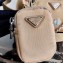 Prada Re-Edition 2005 Nylon Shoulder Hobo Bag 1BH204 Mirror Patches Beige 2020