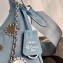 Prada Re-Edition 2005 Nylon Shoulder Hobo Bag 1BH204 Mirror Patches Dusty Blue 2020
