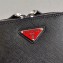 Prada Brique Saffiano Leather Cross-Body Bag 2VH070 Black/Red Logo 2020