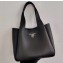 Prada Leather Bucket Handbag 1BG335/1BC127 Black 2020