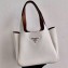 Prada Leather Bucket Handbag 1BG335/1BC127 White 2020