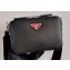 Prada Brique Saffiano Leather Cross-Body Bag 2VH070 Black/Red Logo 2020