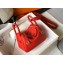 Hermes Mini Lindy 19cm Bag Red
