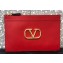 Valentino Large VLogo Signature Pouch Clutch Bag Red 2020