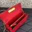 Valentino VSLING Grainy Calfskin Wallet with Chain Strap Bag Red 2020