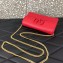 Valentino VSLING Grainy Calfskin Wallet with Chain Strap Bag Red 2020
