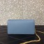 Valentino VSLING Grainy Calfskin Wallet with Chain Strap Bag Blue 2020
