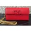 Valentino VSLING Grainy Calfskin Wallet with Chain Strap Bag Red 2020