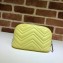 Gucci Leather GG Marmont Cosmetic Case Bag 625690 Pastel Yellow 2020