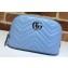 Gucci Leather GG Marmont Cosmetic Case Bag 625690 Pastel Blue 2020
