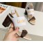 Louis Vuitton Gold Logo PVC Heel Sandals White 2020