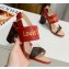 Louis Vuitton Gold Logo PVC Heel Sandals Red 2020