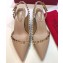 Valentino Heel 6.5cm Rockstud Slingback Pumps Sandals Nude