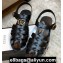 Gucci Rubber Buckle Strap Men's Sandals Black 2020