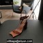 Balenciaga Heel 8cm Moon Ankle Strap Sandals Brown 2020