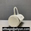 Balenciaga Round Top Handle Bag in Crocodile Embossed Calfskin White 2020