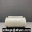 Balenciaga Round Top Handle Bag in Crocodile Embossed Calfskin White 2020
