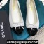 Chanel Classic Bow Ballerinas Flats Leather White/Patent Black