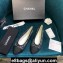 Chanel Classic Bow Ballerinas Flats Logo Print Black