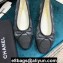 Chanel Classic Bow Ballerinas Flats Logo Print Black