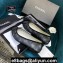 Chanel Classic Bow Ballerinas Flats Logo Print Black