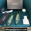 Chanel Classic Bow Ballerinas Flats Leather Green