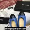 Chanel Classic Bow Ballerinas Flats Leather Blue/Black