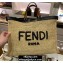 Fendi Medium Peekaboo X-Tote Shopper Bag Natural Raffia 2020