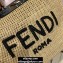 Fendi Medium Peekaboo X-Tote Shopper Bag Natural Raffia 2020