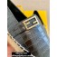 Fendi Croco Pattern Espadrilles Black with FF Baguette 2020