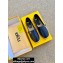 Fendi Croco Pattern Espadrilles Dark Blue with FF Baguette 2020