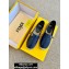 Fendi Croco Pattern Espadrilles Dark Blue with FF Baguette 2020