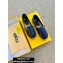 Fendi Croco Pattern Espadrilles Dark Blue with FF Baguette 2020