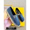 Fendi Croco Pattern Espadrilles Dark Blue with FF Baguette 2020